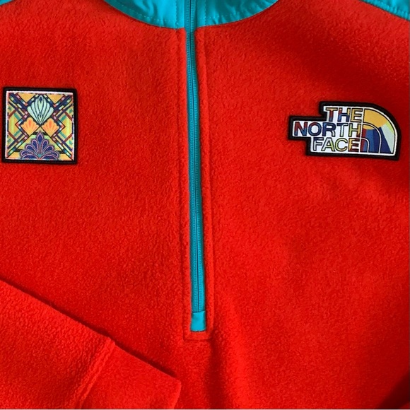 NWT The North Face M Alpine Polartec 200 ¼ Zip Fleece Pullover Fiery Red Large - Picture 6 of 14